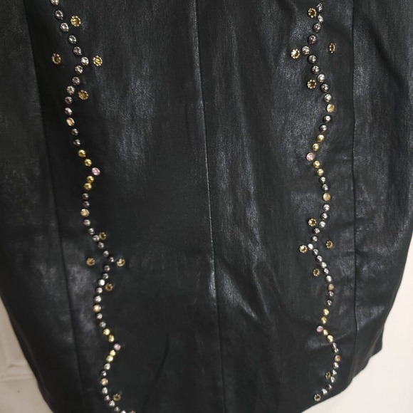 Isabel Marant Womens Dress Diana Black Lamb Leather Studded Strapless Mini Y2K 8 - Picture 5 of 12